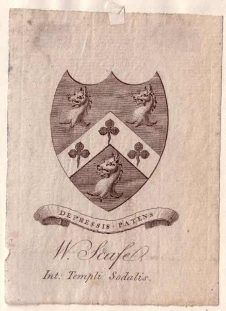 Coat of Arms used by William Scafe of Tanfield.